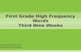 First Grade High Frequency Words Third Nine Weeks
