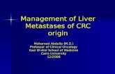 Management of Liver Metastases of CRC origin