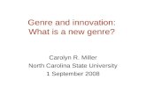 Genre and innovation:  What is a new genre?