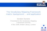 The Vocabulary Mapping Framework matrix: background ... and application