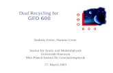 Dual Recycling for  GEO 600