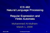 ICS 482 Natural Language Processing Regular Expression and Finite Automata