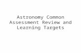 Astronomy Common Assessment Review and Learning Targets
