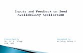 Inputs and Feedback on Seed Availability Application