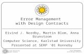 Error Management  with Design Contracts