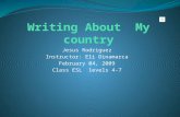 Writing About   M y country