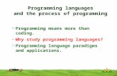 Programming languages and the process of programming