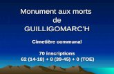 Monument aux morts  de GUILLIGOMARC’H Cimetière communal 70 inscriptions
