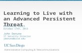 Learning to Live with an Advanced Persistent Threat