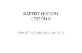 BAPTIST HISTORY LESSON 6
