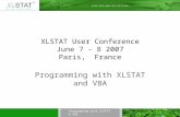 XLSTAT User Conference June  7  -  8  2007 Paris,  France