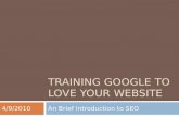 TRAINING GOOGLE TO LOVE YOUR WEBSITE