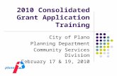 2010  Consolidated Grant Application Training