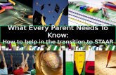 What Every Parent Needs To Know: How to help in the transition to STAAR