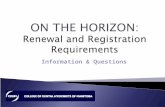 ON THE HORIZON: Renewal and Registration Requirements