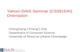 Yahoo!-DAIS Seminar (CS591DAI) Orientation