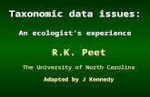 Taxonomic data issues:  An ecologist’s experience