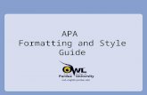 APA  Formatting and Style Guide