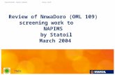 Review of NnwaDoro (OML 109) screening work to   NAPIMS  by Statoil    March 2004