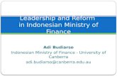 Leadership and Reform  in Indonesian Ministry of Finance