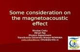 Some consideration on the magnetoacoustic effect