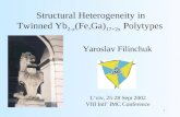 Structural Heterogeneity in Twinned Yb 2-x (Fe,Ga) 17+2x  Polytypes