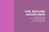 The resume guidelines