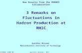 3 Remarks on Fluctuations in Hadron Production at RHIC