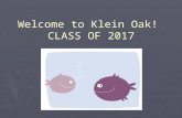 Welcome to Klein Oak!  CLASS OF 2017