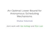 An Optimal Lower Bound for Anonymous Scheduling Mechanisms