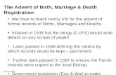The Advent of Birth, Marriage & Death Registration