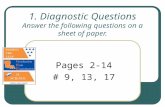1. Diagnostic Questions Answer the following questions on a sheet of paper.