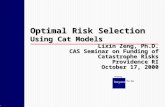 Optimal Risk Selection Using Cat Models