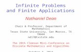 Infinite  Problems and  Finite Applications