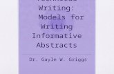 Technical Writing:   Models for Writing Informative Abstracts