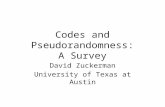 Codes and  Pseudorandomness : A  Survey