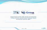 Presentation of the  « ND »  Group of Companies : “Filling stations and petroleum storage depots