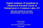 Digital Analysis of Quadrats to Determine Percent Cover of Metaphyton in Conesus Lake, NY