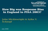 How Big was Response Bias  in England to PISA 2003?