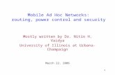 Mobile Ad Hoc Networks: routing, power control and security