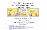 CS 525 Advanced Distributed Systems  Spring 2014