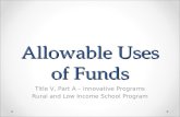 Allowable Uses of Funds