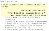 Enzyme kinetics and associated reactor design: Determination of  the kinetic parameters of