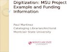Digitization: MSU Project Example and Funding Information