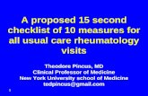 A proposed 15 second checklist of 10 measures for all usual care rheumatology visits