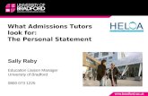 What Admissions Tutors look for: The Personal Statement