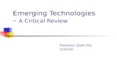 Emerging Technologies  – A Critical Review
