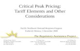 Critical Peak Pricing: Tariff Elements and Other Considerations