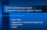 QAA Institutional Audit –  Experiencing the Lighter Touch