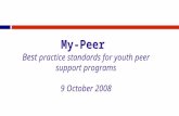 My-Peer  Best  practice standards for youth peer support programs 9 October 2008